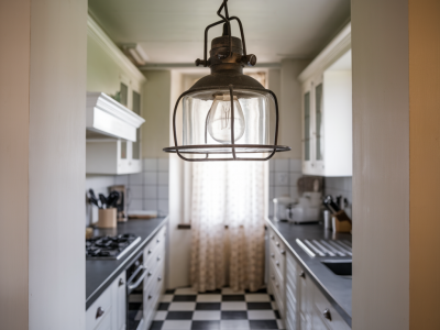 Which thukthaeshop pendant hangs best above a narrow kitchen island without blocking sightlines?