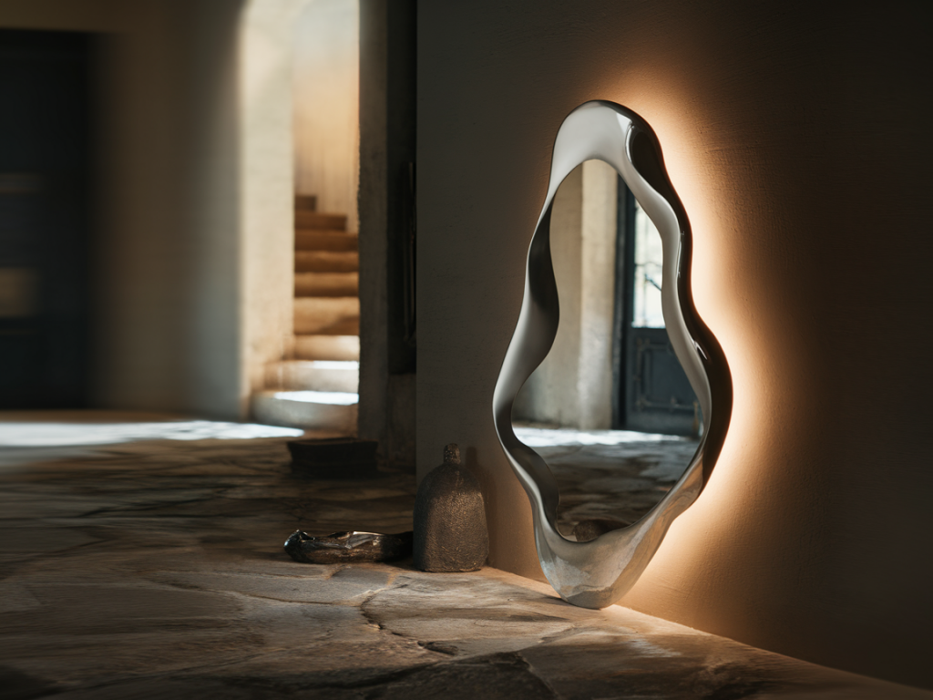 Can a single sculptural wall mirror from thukthaeshop double as art and a light reflector in a dark hallway?